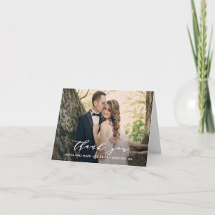 Carte photo de Merci de Mariage de script sans eff