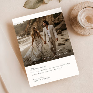 Carte photo de Merci de Mariage de script simple