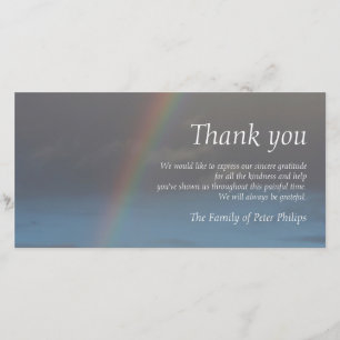 Carte photo de Merci de sympathie de l'arc-en-ciel
