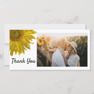 Carte photo de Merci de tournesol jaune