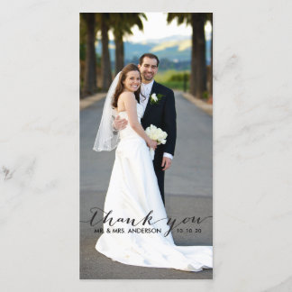 Carte photo de Merci Mariage d'écriture simple