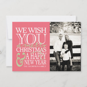 Carte photo de message de typographie de Noël