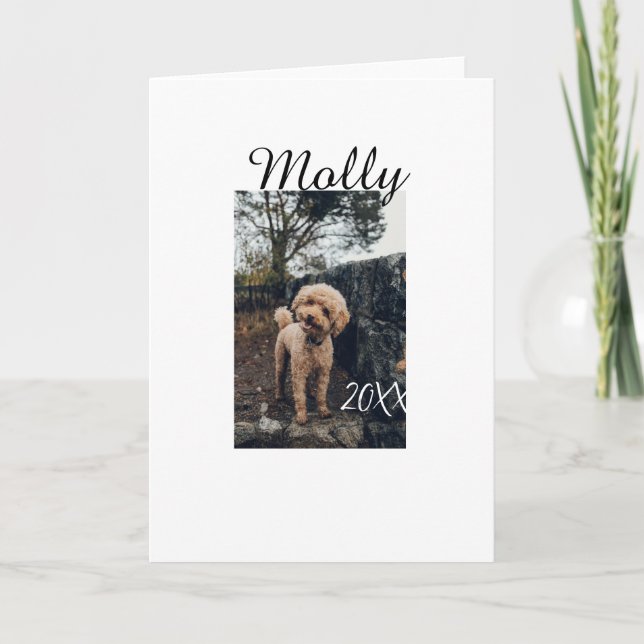 Carte Photo de naissance d'animal de compagnie chien cha (Devant)