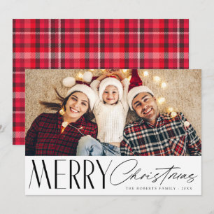 carte photo de noël à la mode