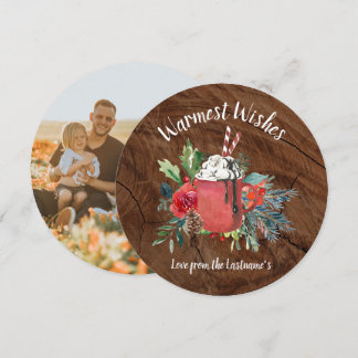 Carte photo de Noël au cacao chaud