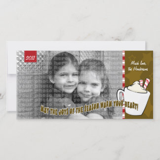 Carte photo de Noël au chocolat chaud