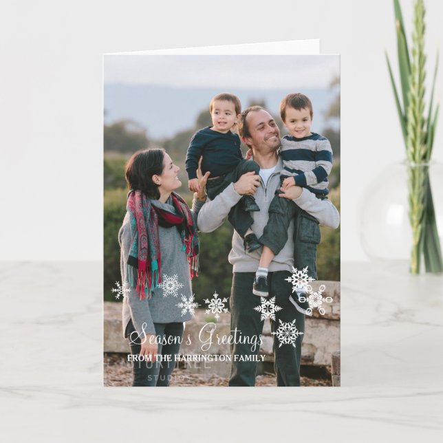 Carte photo de Noël aux flocons de neige ivoiriens (Devant)