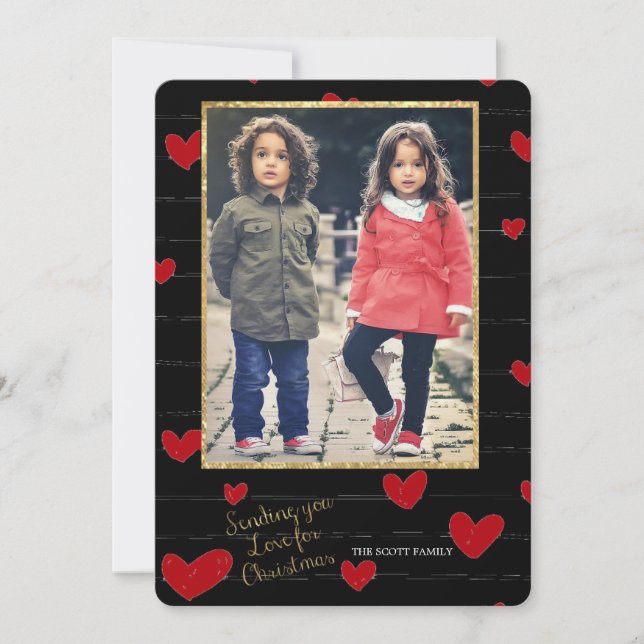 Carte photo de Noël avec amour (Devant)