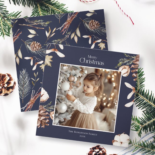 Carte photo de Noël avec Motif d'hiver (Créateur téléchargé)