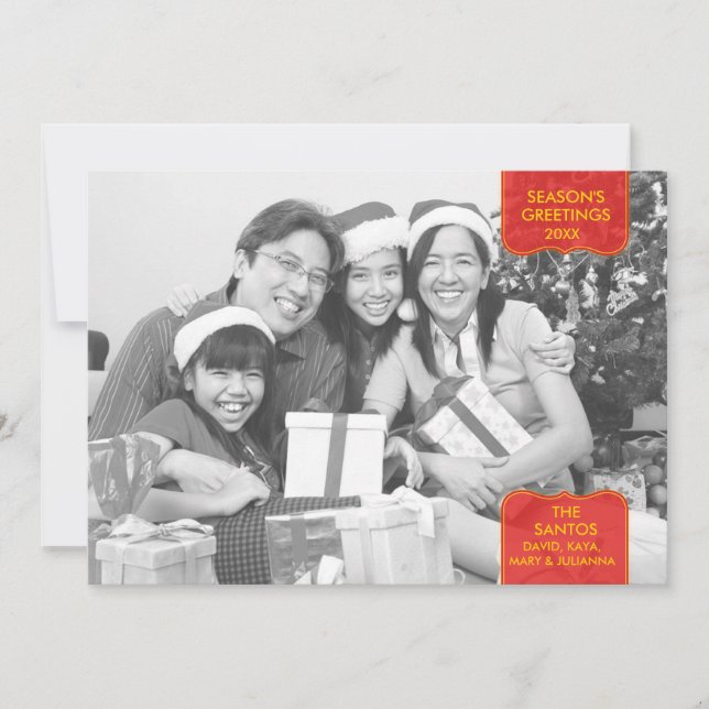 Carte photo de Noël Bonnes Fêtes (Devant)