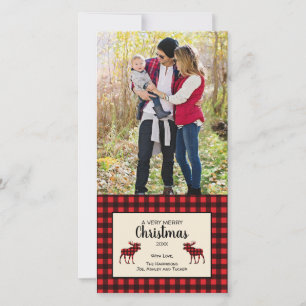 Carte photo de Noël Buffalo Plaid