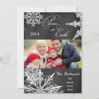 Carte photo de Noël Chalkboard Snowflakes
