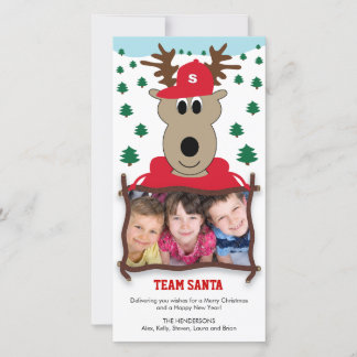 Carte photo de Noël Cute Reindeer
