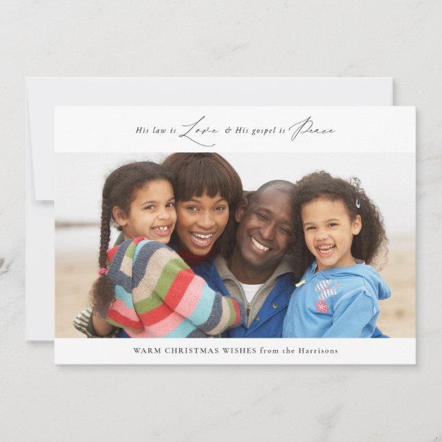 Carte photo de Noël d'Amour et Paix Religieux Mode (Devant)