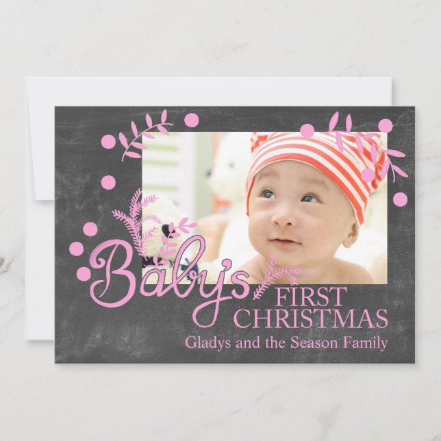 Carte photo de Noël de bébé (Devant)