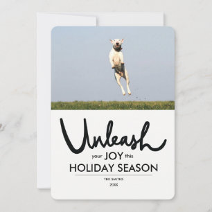 Carte photo de Noël de chien amusant   Libérez Vot