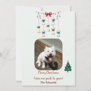Carte photo de Noël de chien personnalisée