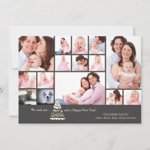 Carte photo de Noël de collage de tableau