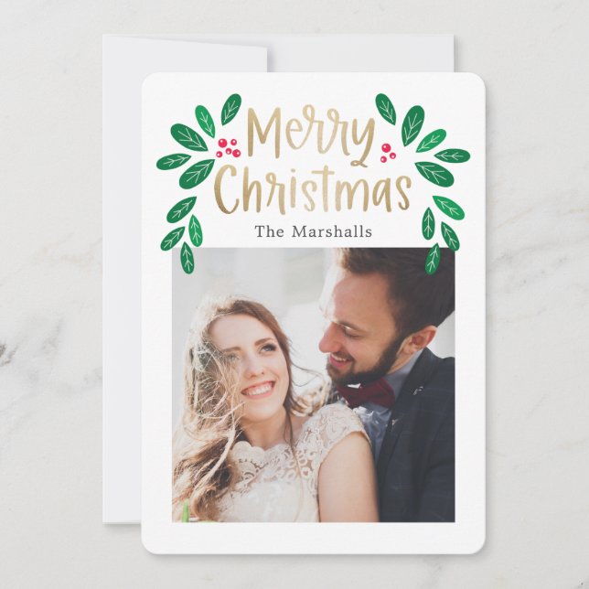 Carte photo de Noël de couleur modifiable (Devant)