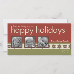 Carte photo de Noël de famille de photos triples
