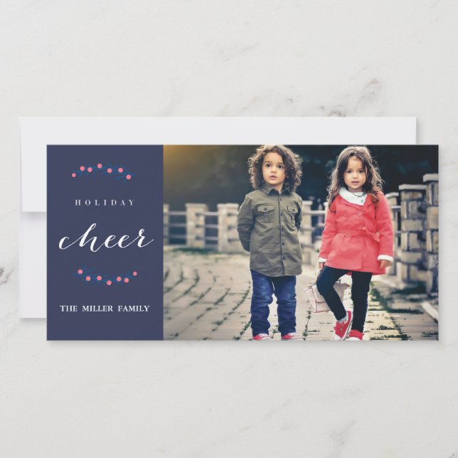 Carte photo de Noël de fête (Devant)