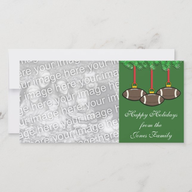 Carte photo de Noël de football (Devant)