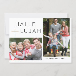 Carte photo de Noël de Hallelujah religieuse moder