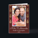 Carte photo de Noël de l'ananas Mele Kalikimaka<br><div class="desc">Mele Kalikimaka Faux Foil Gold et Burgundy Pineapple Carte photo de Noël Bourgogne. Cette carte photo de Noël hawaïenne est parfaite pour une carte de Noël de famille tropicale.</div>