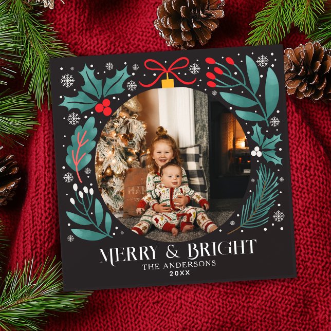 Carte photo de Noël de l'organisme Botanical Winte (Créateur téléchargé)