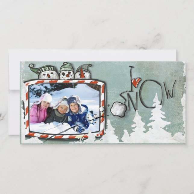 carte photo de noël de neige (Devant)