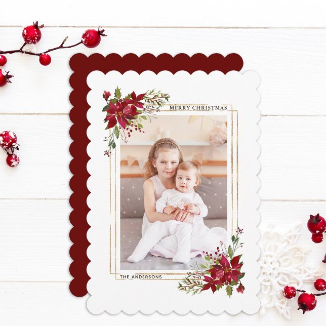 Carte photo de Noël de Poinsettia (Créateur téléchargé)