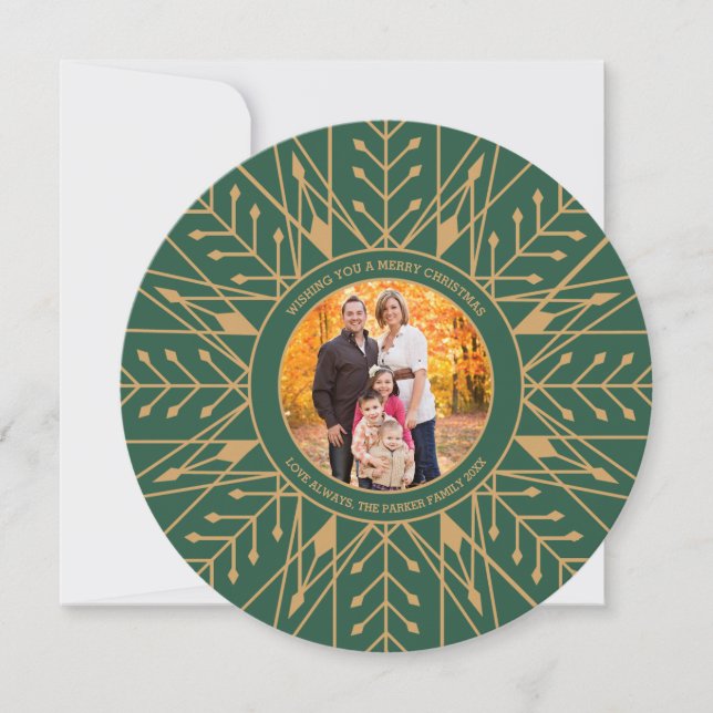 Carte photo de Noël Deco Snowflake (Devant)