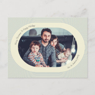 Carte photo de Noël design ludique photo ovale