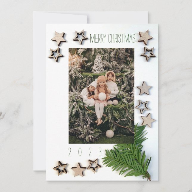 Carte photo de Noël double face personnalisable (Devant)