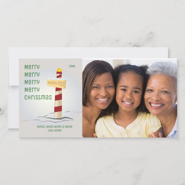 Carte photo de Noël du Pôle Nord (Devant)