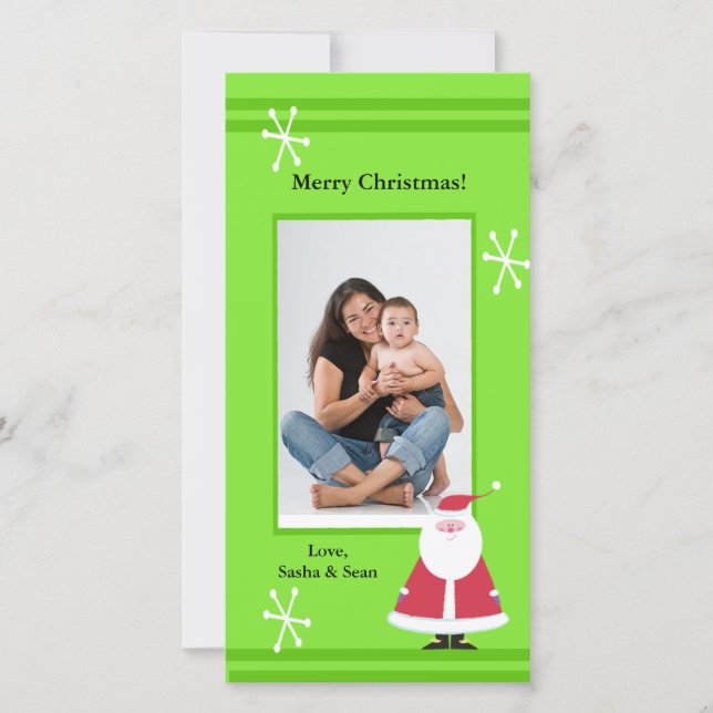 Carte photo de Noël écologique Père Noël (Devant)