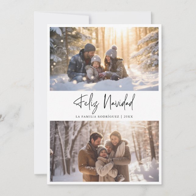 Carte photo de Noël espagnole Feliz Navidad (Devant)