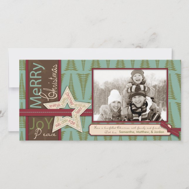 Carte photo de Noël étoile (Devant)