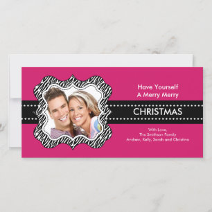 Carte photo de Noël Fun Zebra Frame.