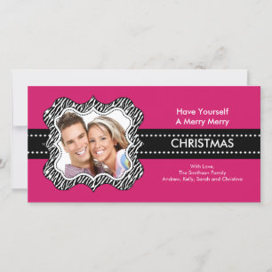 Carte photo de Noël Fun Zebra Frame.