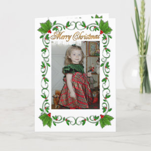 Carte photo de Noël Holly Frame