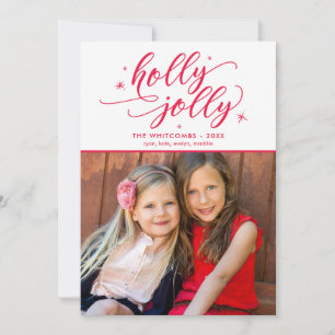 Carte photo de Noël Holly Jolly