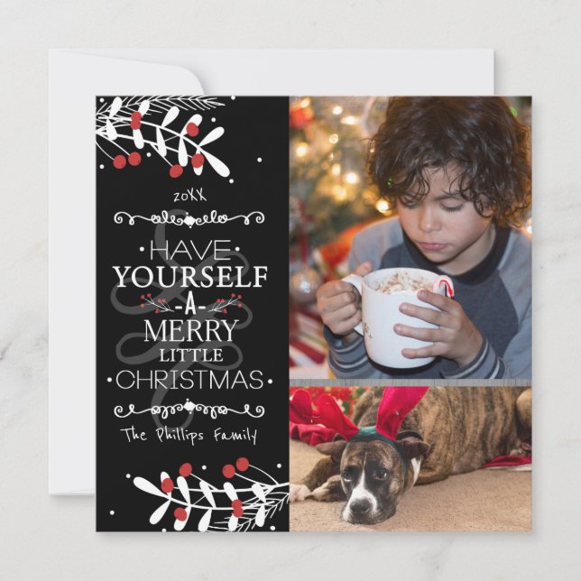 Carte photo de Noël Joyeux Noël... Baies Rouges (Devant)