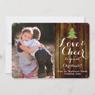 Carte photo de Noël Love and Cheer Script