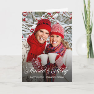 Carte photo de Noël marié et Joyeux