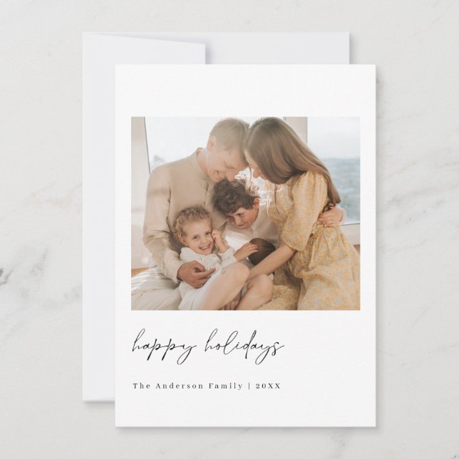 Carte photo de Noël minimaliste (Devant)