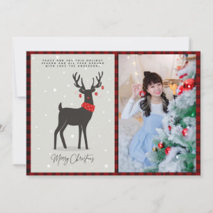 Carte PHOTO DE Noël Moderne Art populaire Reindeer