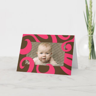 Carte photo de Noël moderne - Brown et rose