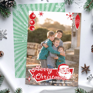 Carte photo de Noël moderne du milieu du siècle