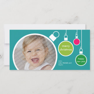 Carte photo de Noël moderne - Turquoise